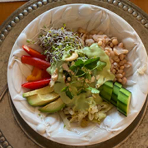 Rainbow Buddha Bowl and Cashew Tahini Sauce